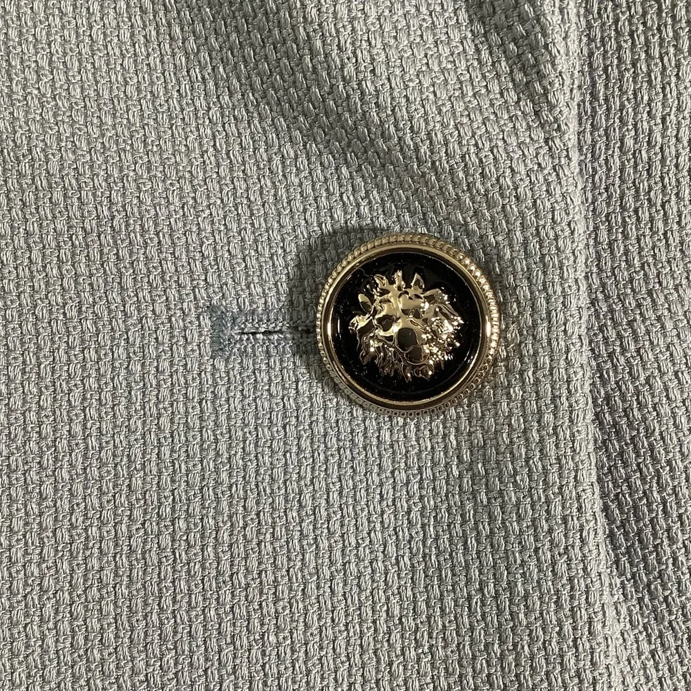 Zara Grey Six Button Fitted Blazer